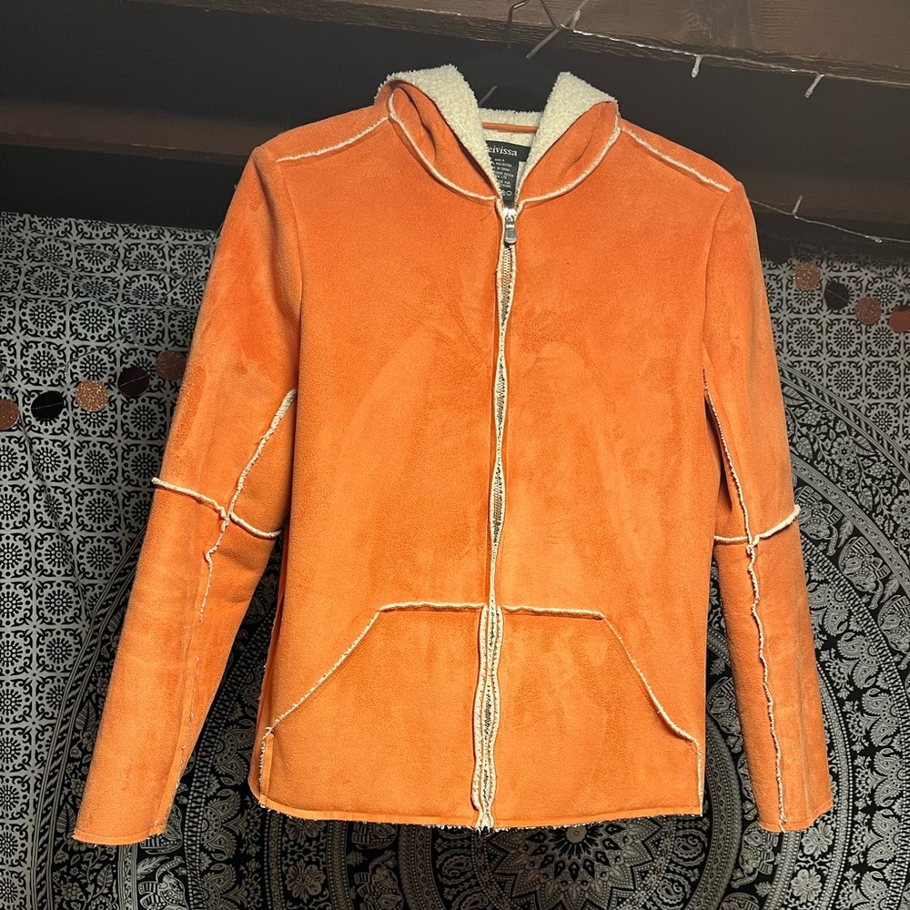 Suede & shearling fall coat